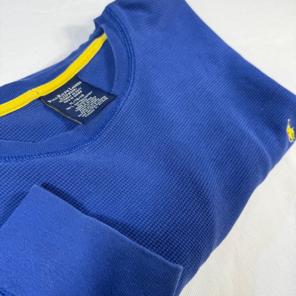 Polo Ralph‎ Lauren Mens XL Blue Long Sleeve Sleepwear Pajama Top Thermal